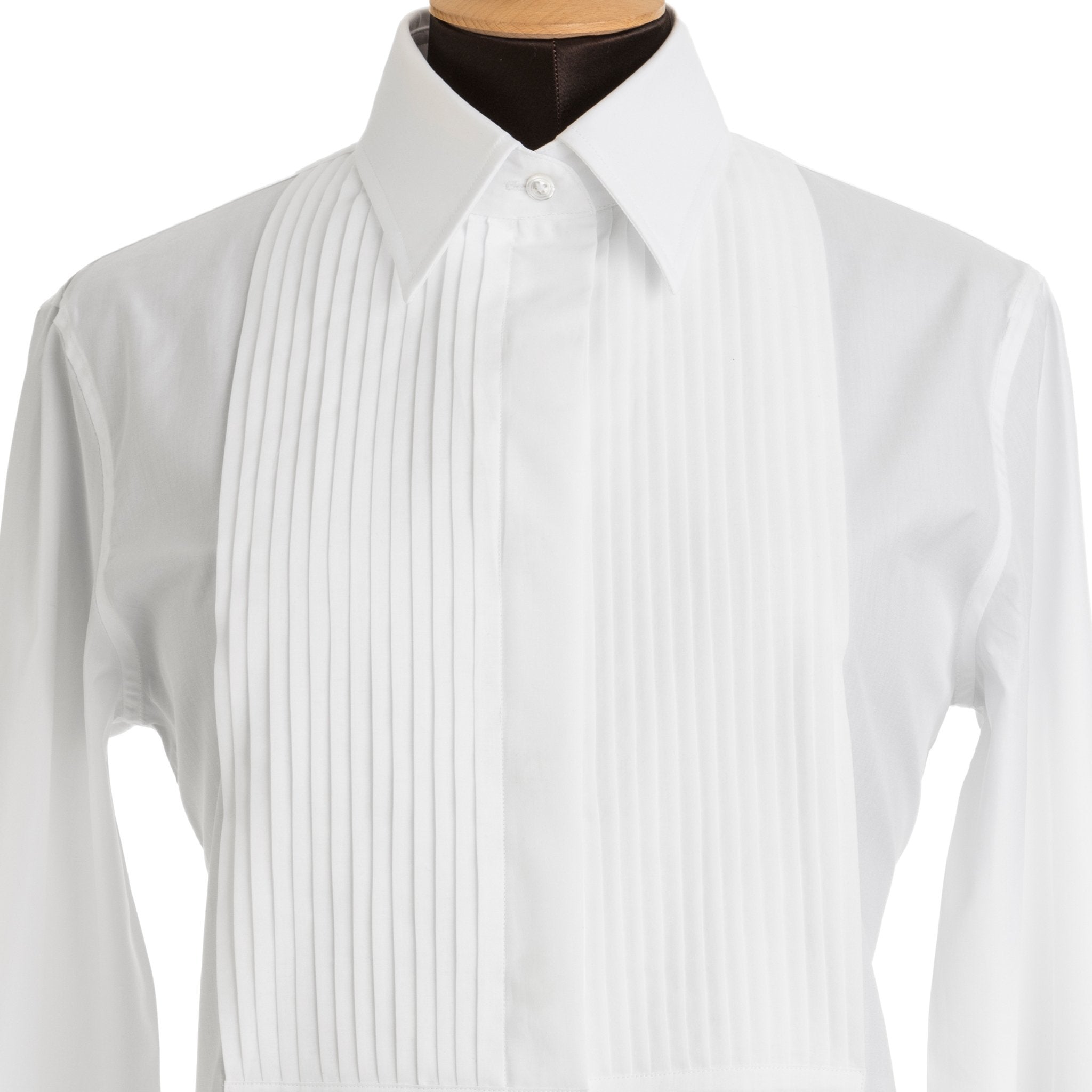 White Pleated Bib Evening Shirt - Slim Fit freeshipping - Emma Willis