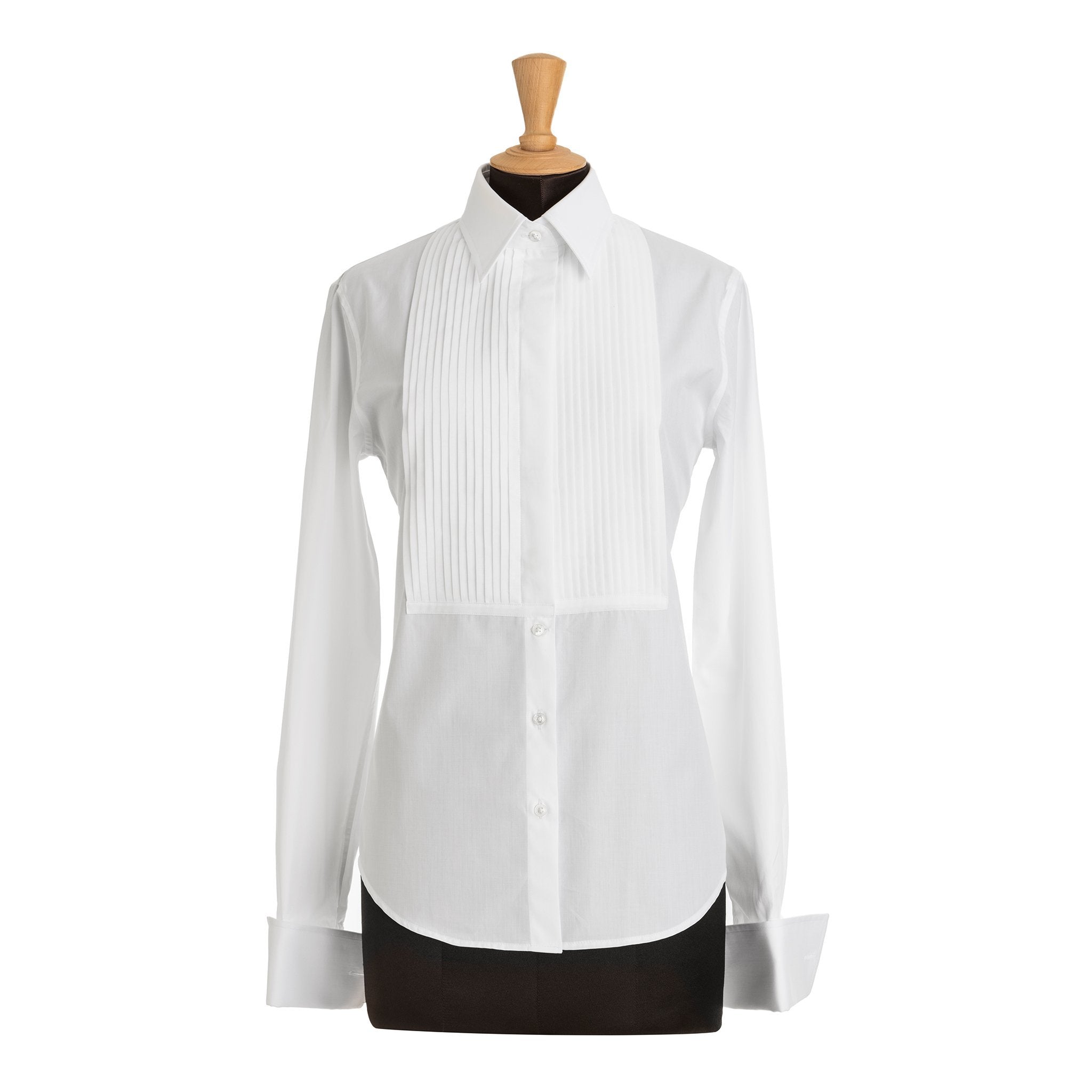 White Pleated Bib Evening Shirt - Slim Fit freeshipping - Emma Willis
