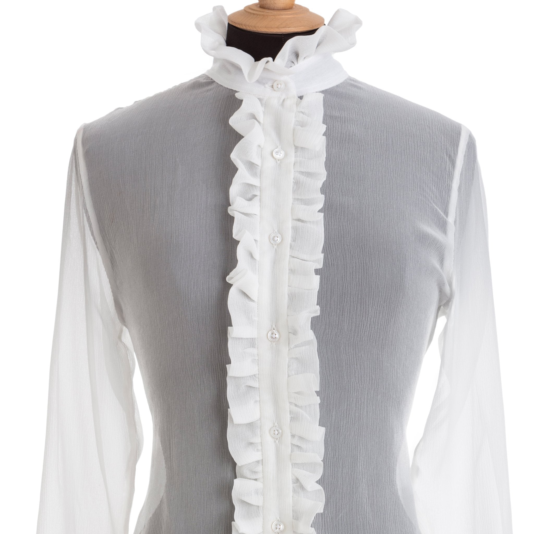 White Silk Chiffon - Piccadilly Shirt freeshipping - Emma Willis