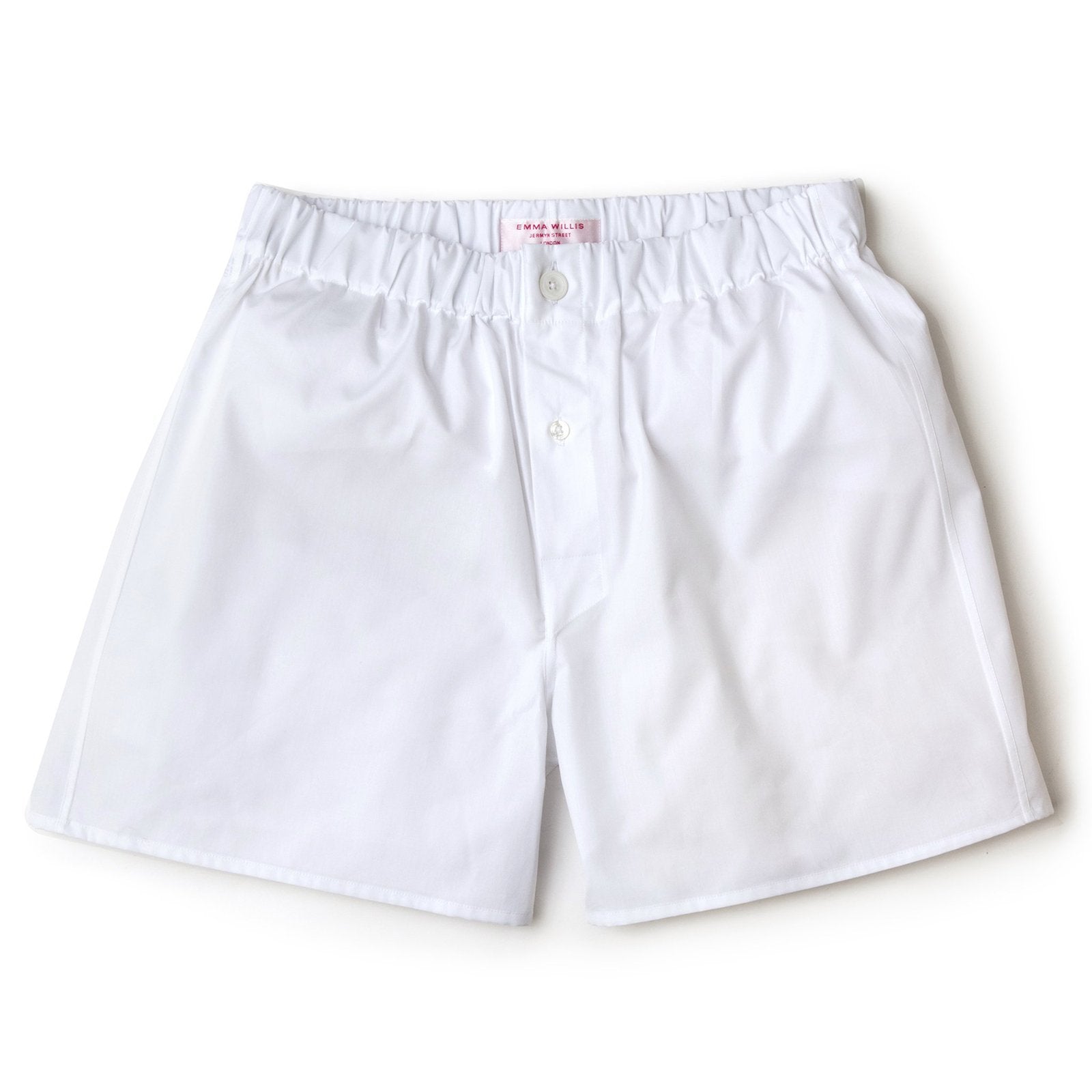 White Superior Cotton Boxer Shorts - Slim Fit freeshipping - Emma Willis