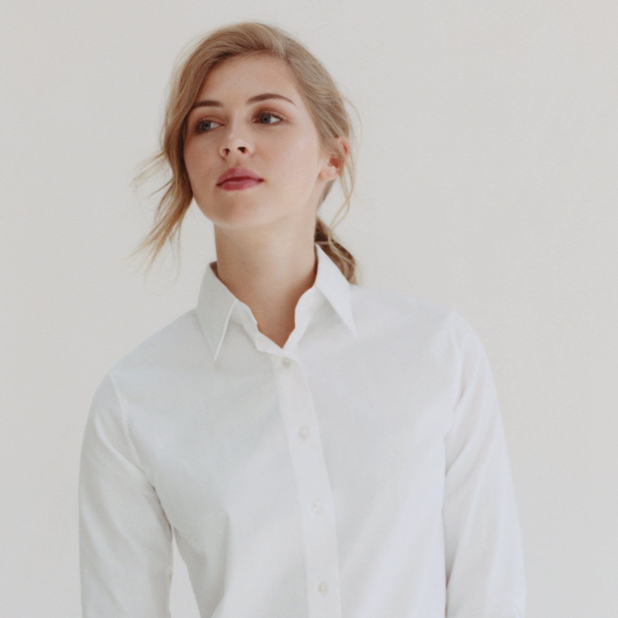 White Superior Cotton Slim Fit freeshipping - Emma Willis